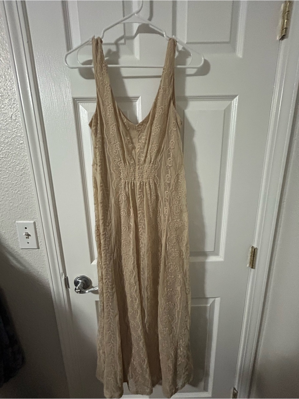 ZARA Cream Lace Mesh Chemise Slip